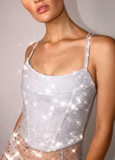 sparkly corset bustier